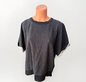 Known Supply Organic Cotton XL Short Sleeve Raglan Sweatshirt Charcoal Gray